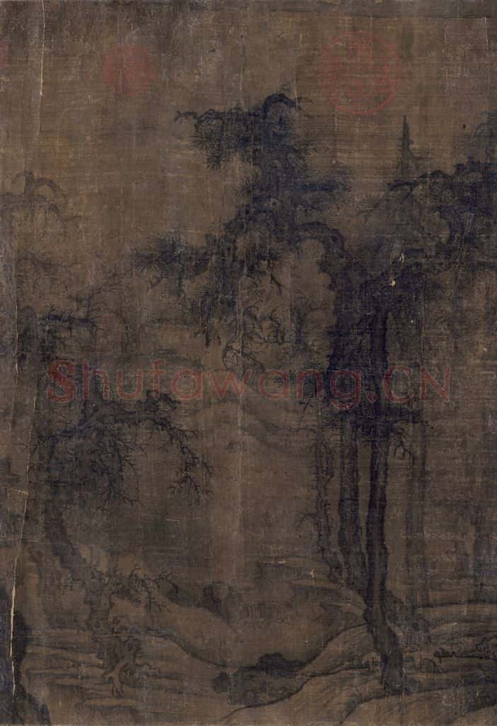 宋 李成《小寒林图》书画作品