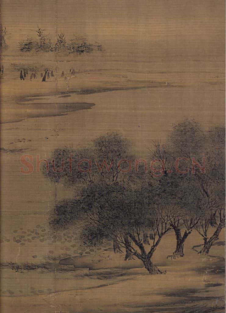宋 惠崇《沙汀烟树图》书画作品