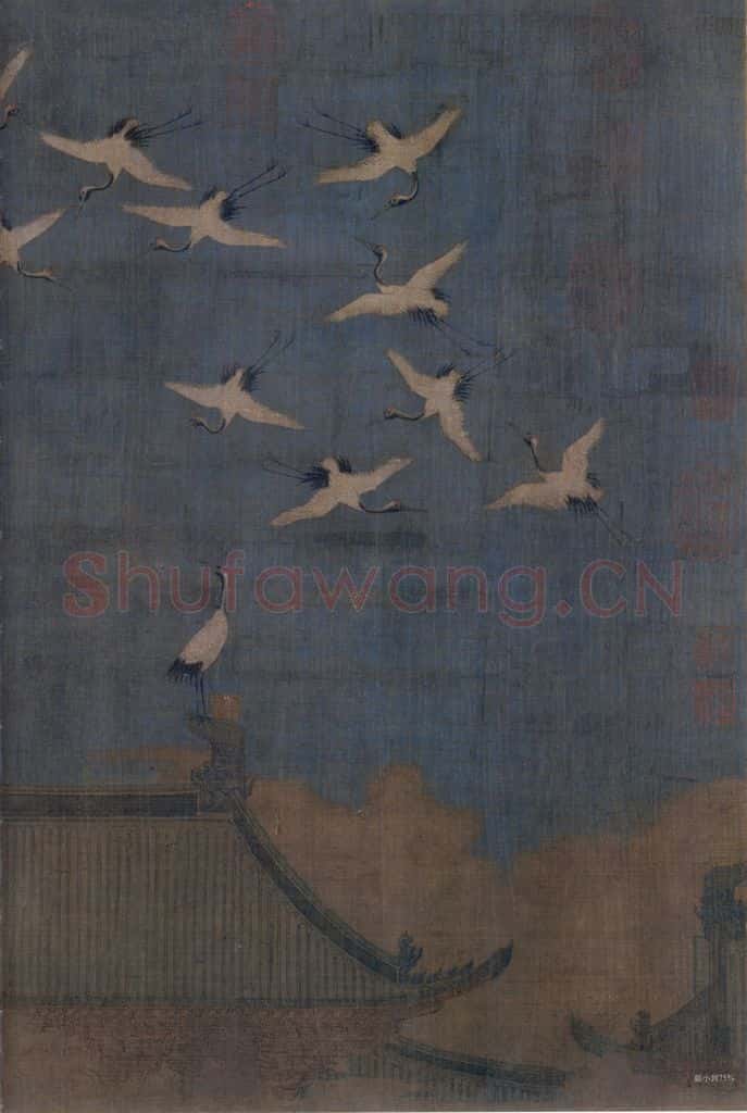 宋代 赵佶(传)《瑞鹤图》书画作品