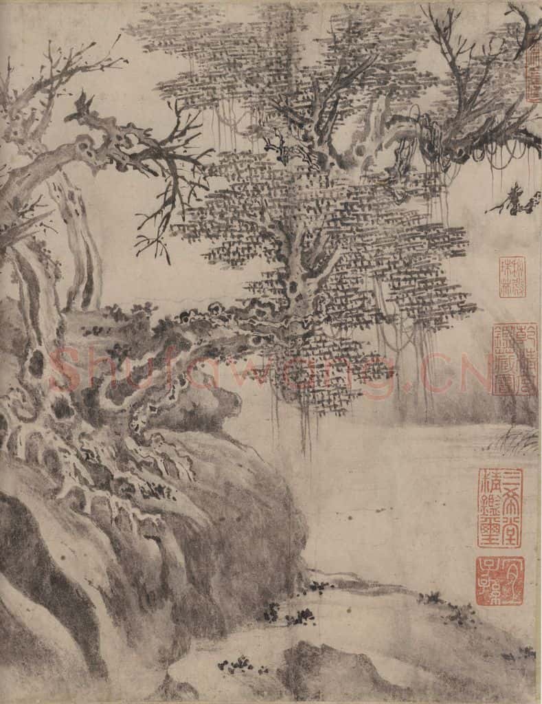 宋 张激《白莲社图》书画作品