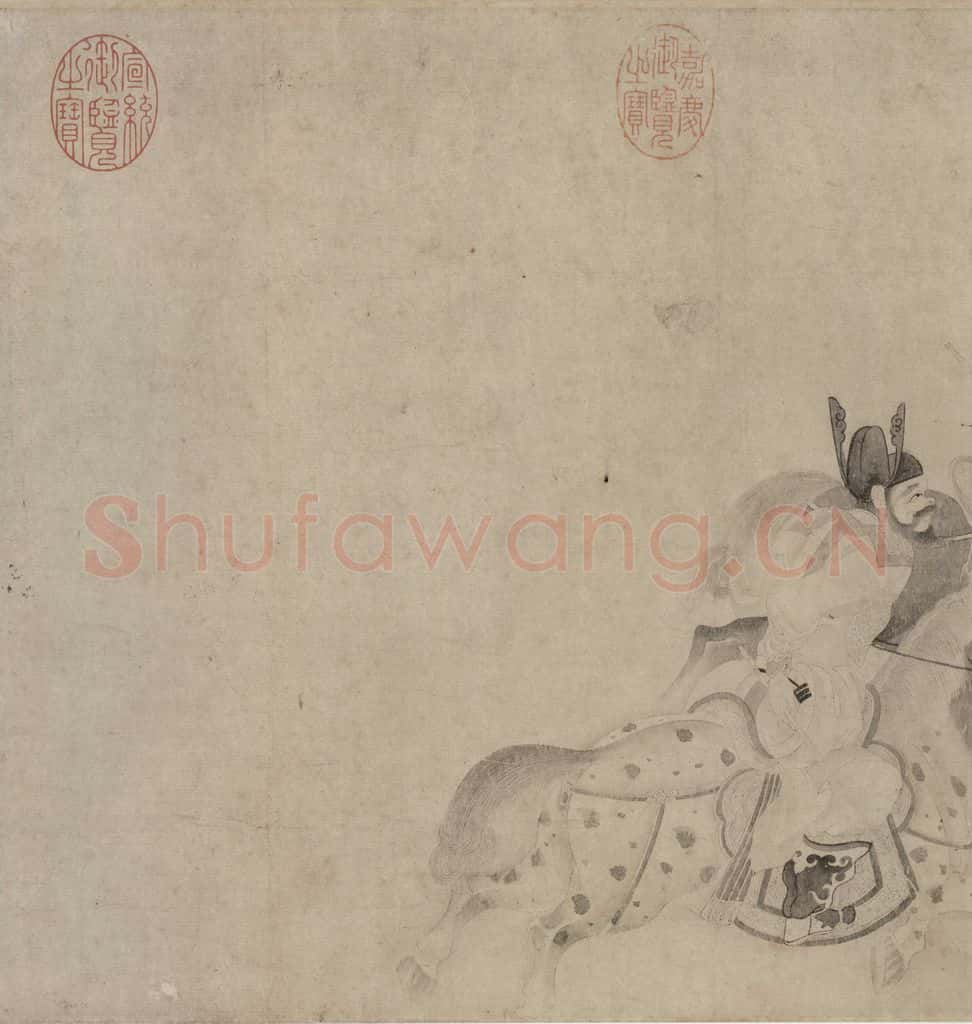 宋 佚名《明皇击球图》书画作品