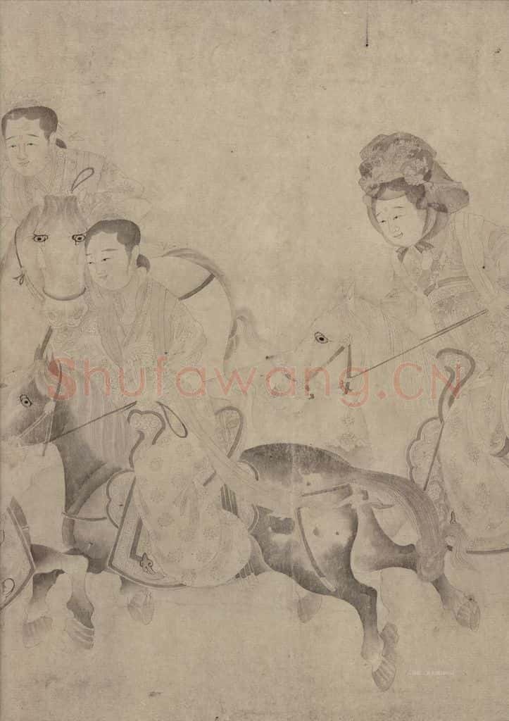 宋 佚名《明皇击球图》书画作品