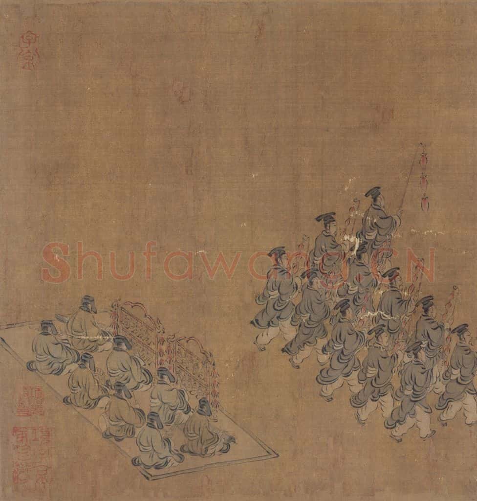 宋 马和之(传)《风颂清庙之什图》书画作品