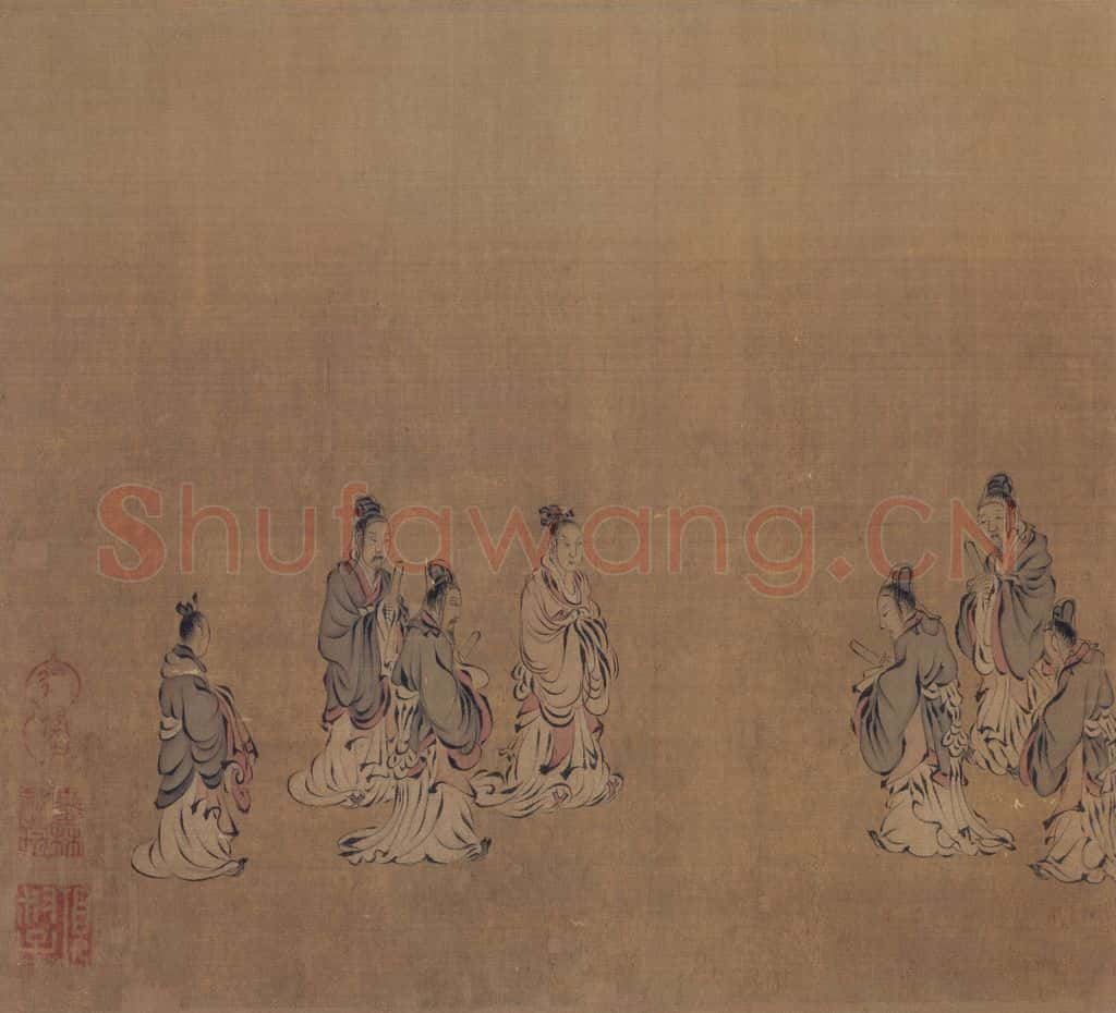 宋 马和之（传）《风颂清庙之什图》书画作品