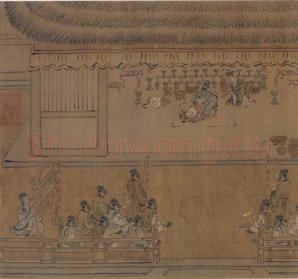 宋 马和之（传）《风颂清庙之什图》书画作品