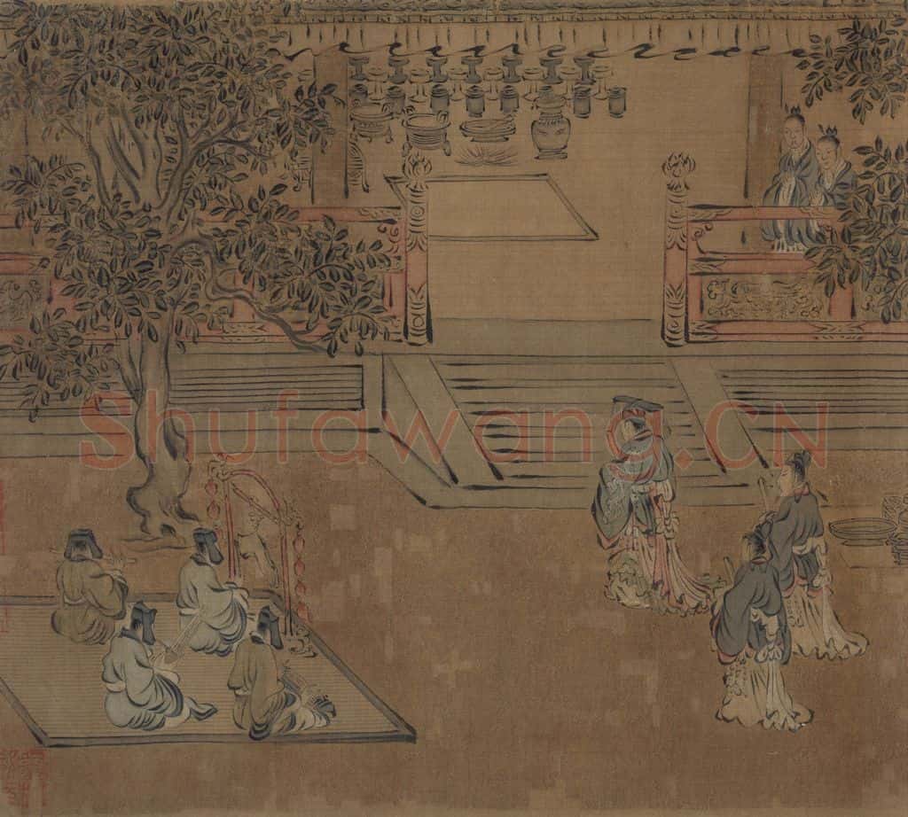 宋 马和之(传)《风颂清庙之什图》书画作品