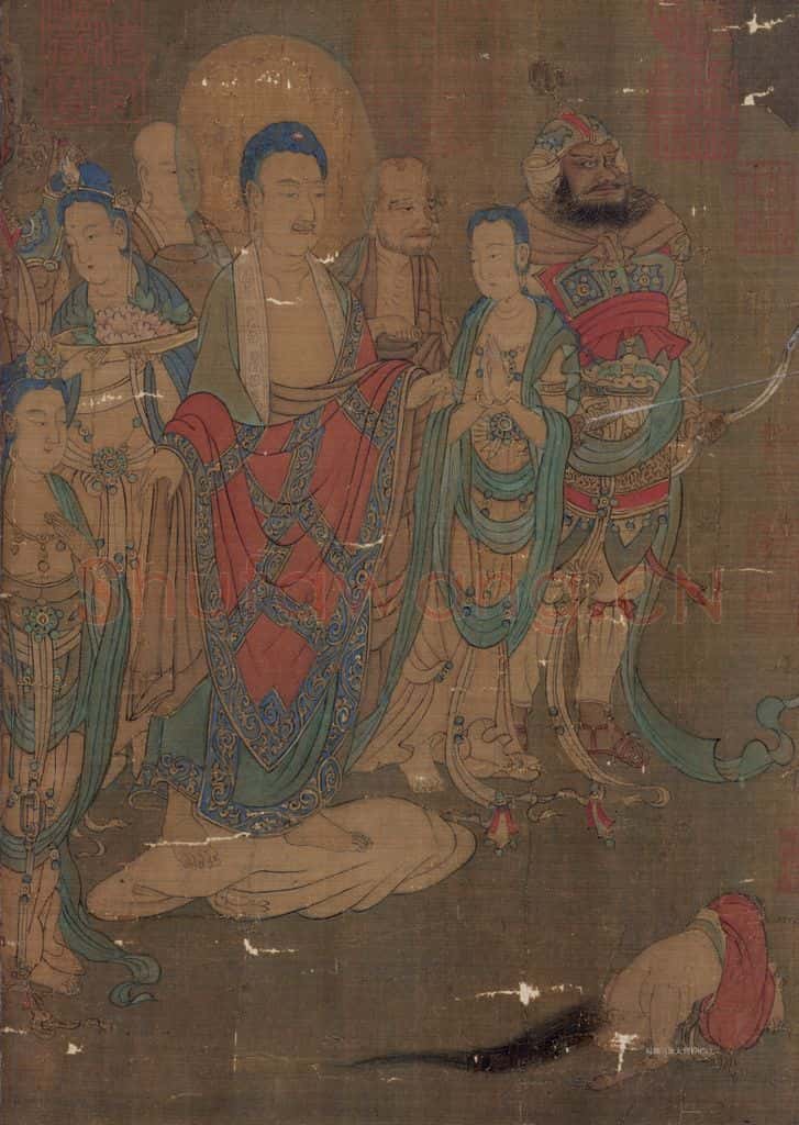宋 佚名《燃灯佛授记释迦文图》书画作品