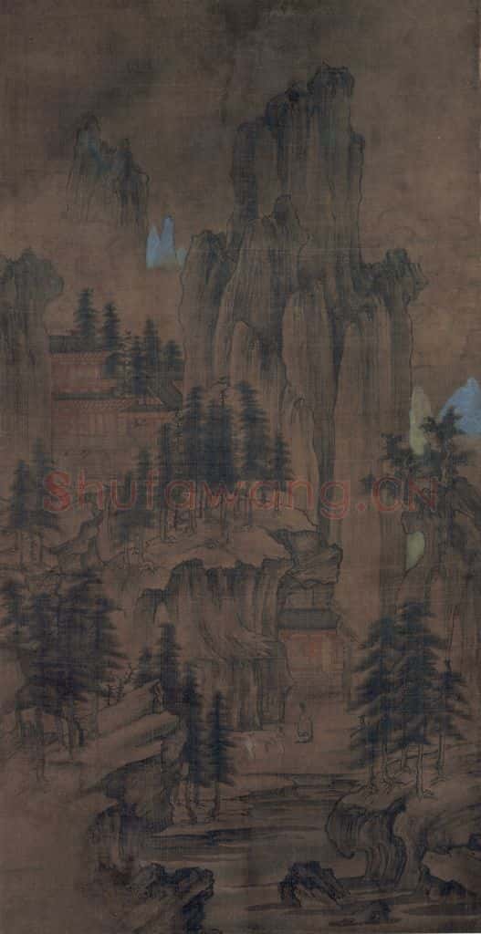 宋 佚名《深山会棋图》书画作品