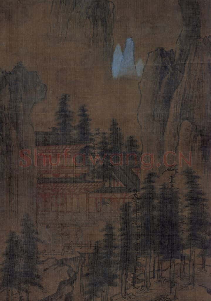 宋 佚名《深山会棋图》书画作品