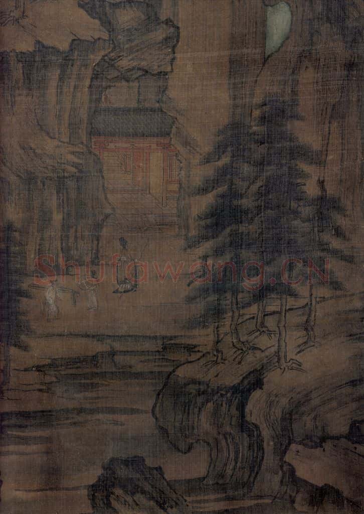 宋 佚名《深山会棋图》书画作品