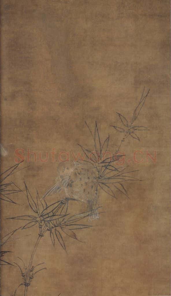 宋 佚名《竹雀双兔图》书画作品