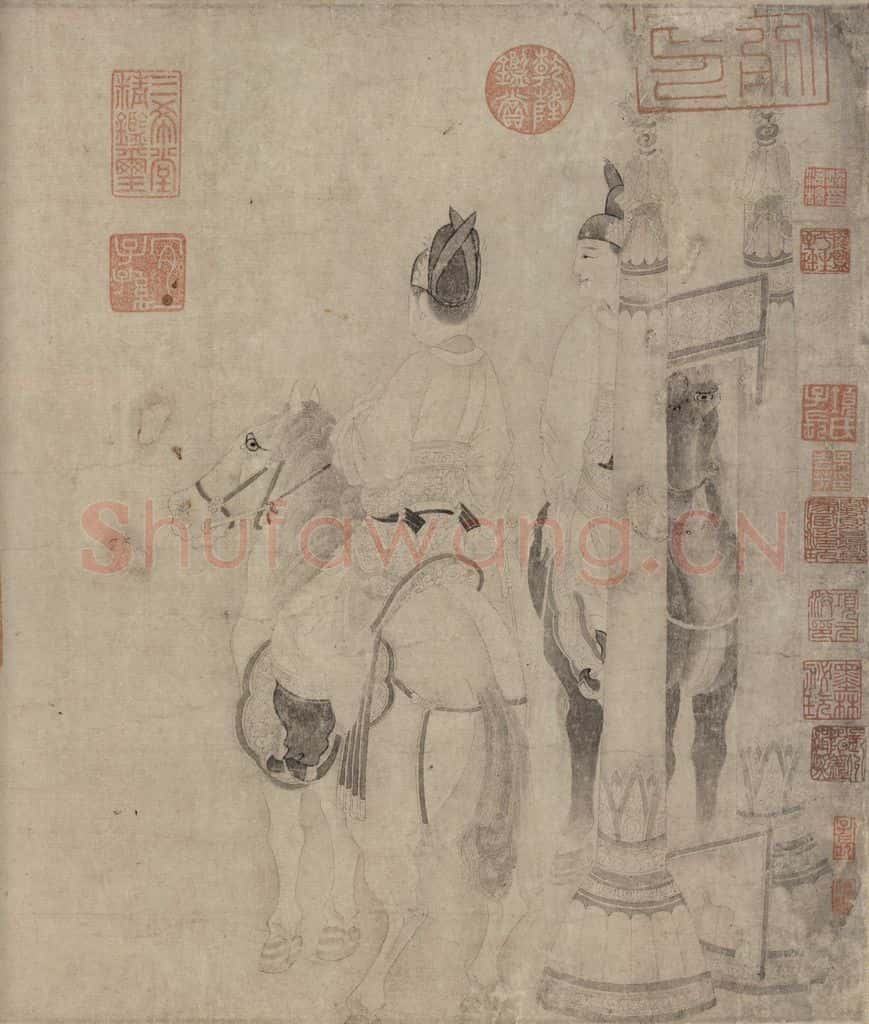 宋 佚名《明皇击球图》书画作品