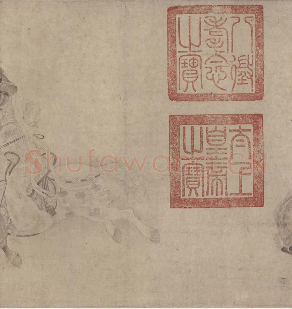 宋 佚名《明皇击球图》书画作品