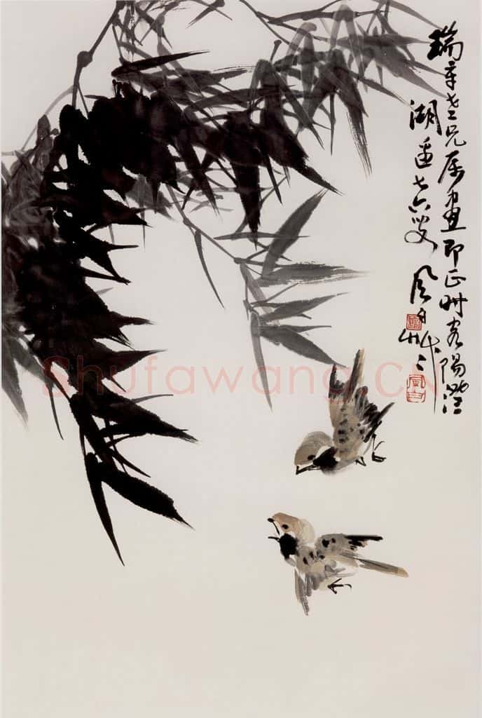 90年代 蒋凤白《竹影临风》书画作品