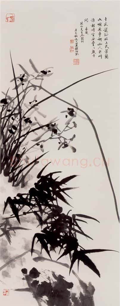 90年代 蒋凤白《芳兰九畹》书画作品