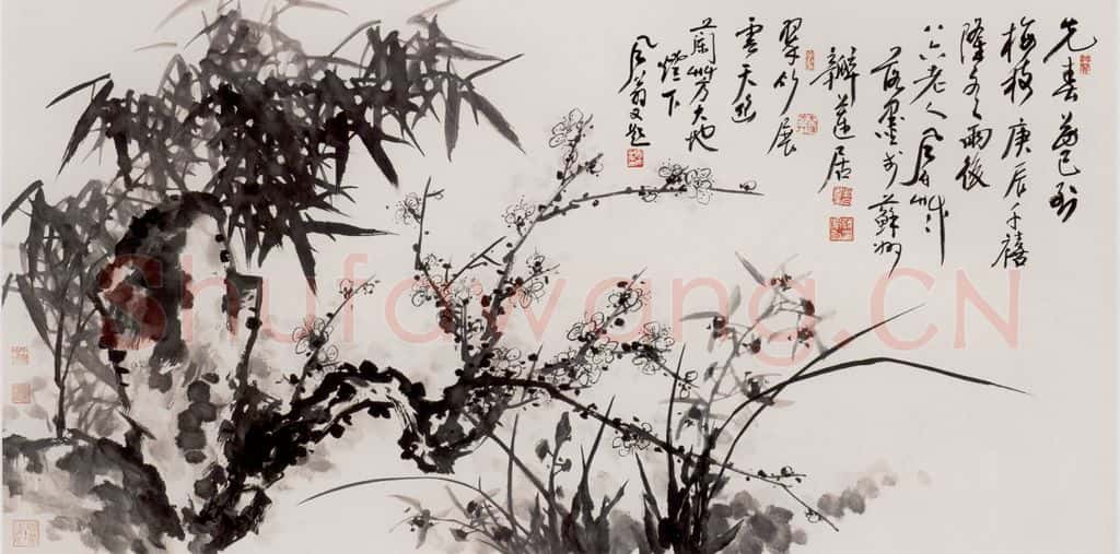 2000年 蒋凤白《先春花已到梅枝》书画作品