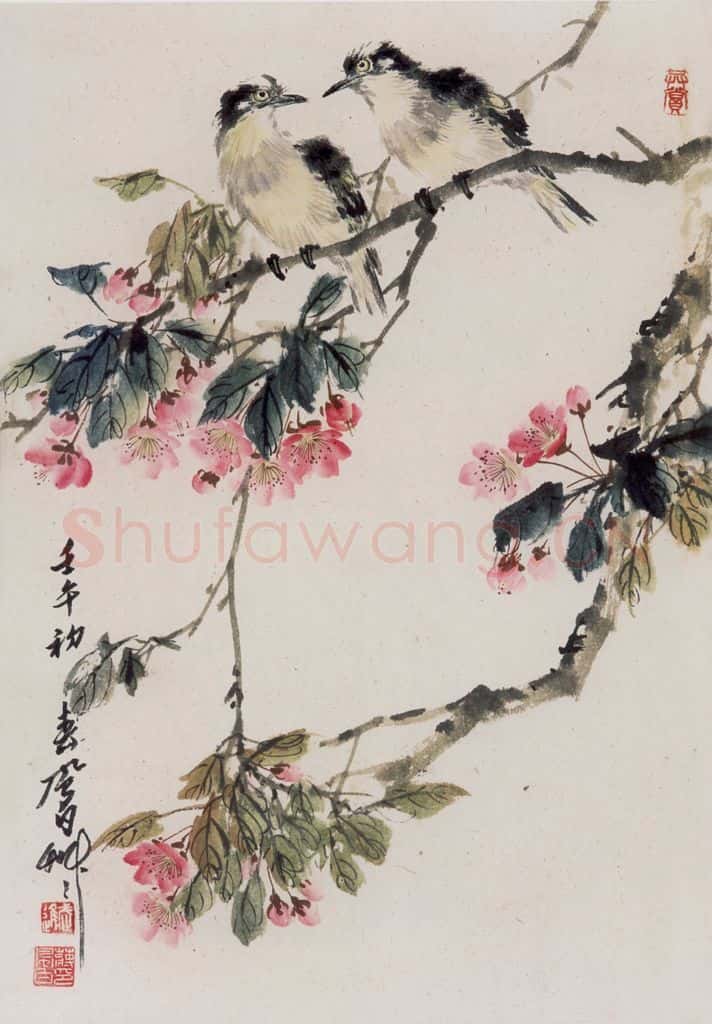 2002年 蒋凤白《白头海棠》书画作品