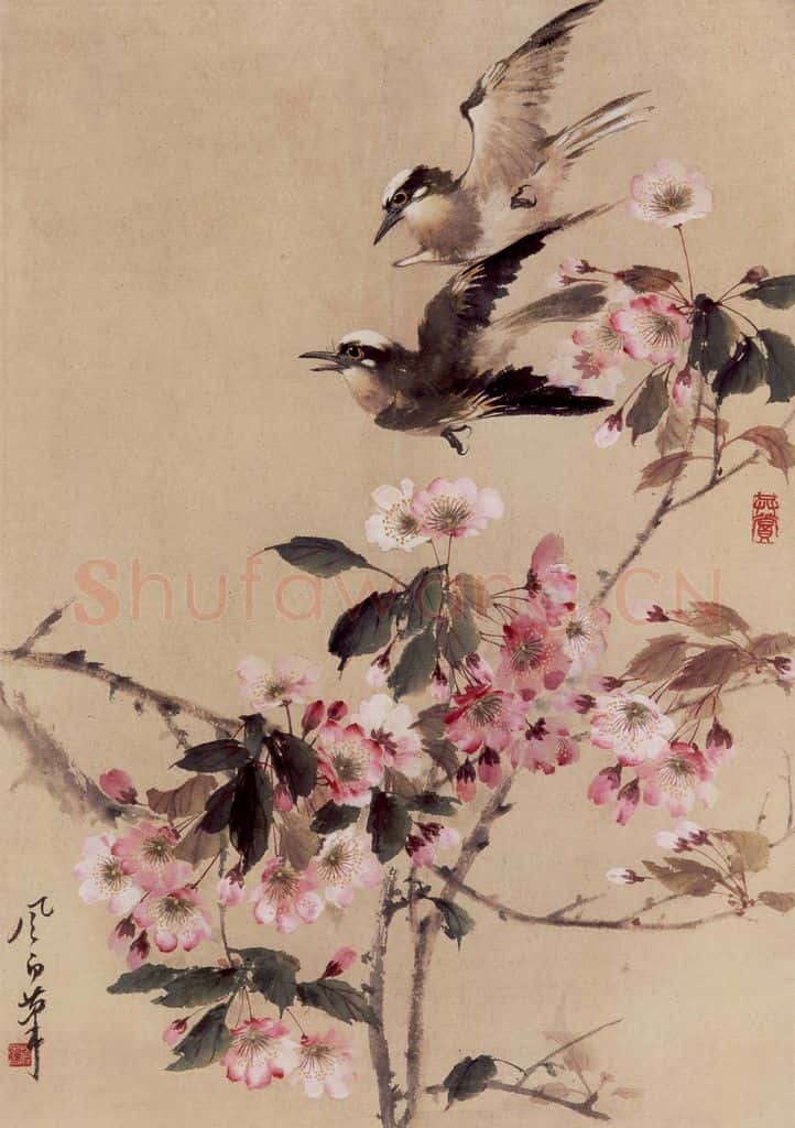 70年代 蒋凤白《白头海棠》书画作品