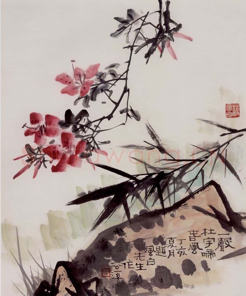 70年代 蒋凤白《一声杜宇啼春风》书画作品