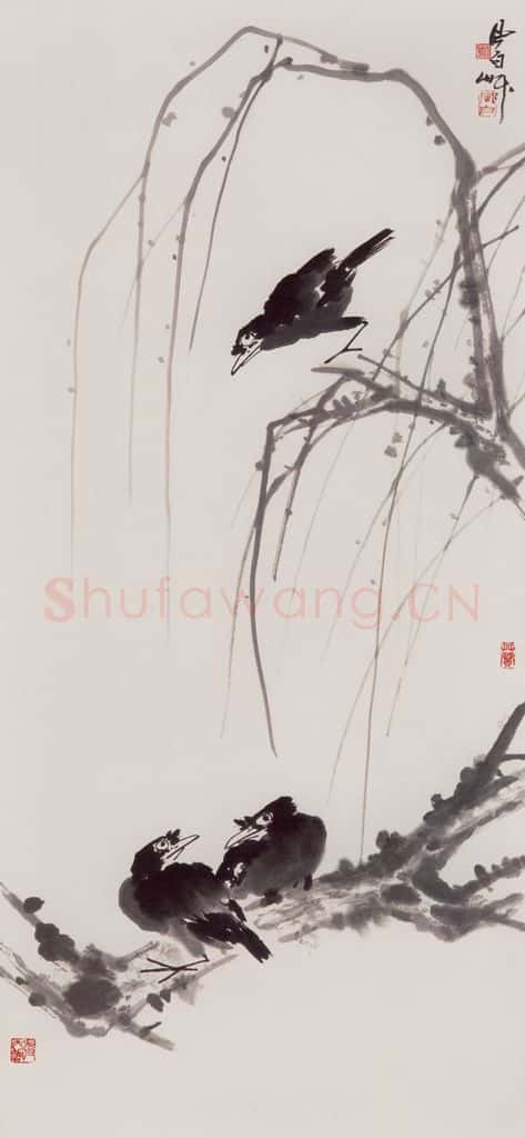 70年代 蒋凤白《八哥》书画作品