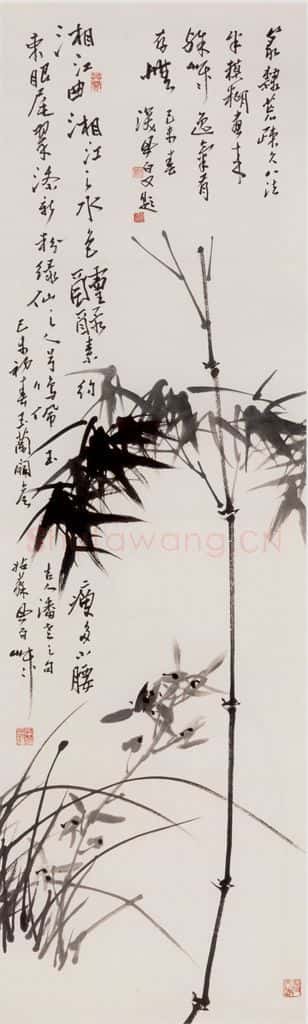 1979年 蒋凤白《喜兰翠竹》书画作品