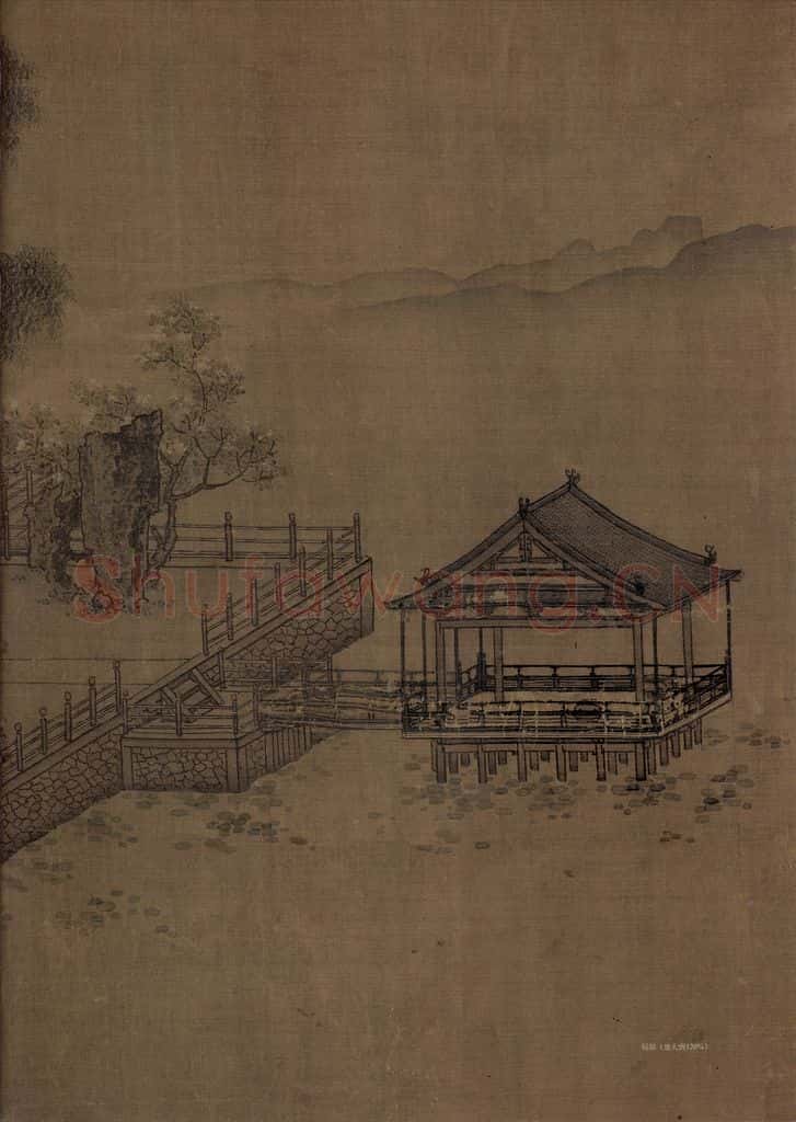 宋代 刘松年《四景山水图》书画作品