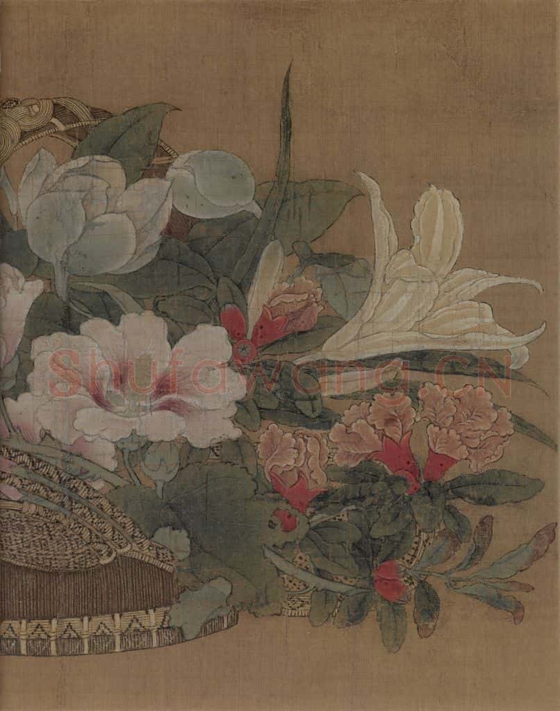宋代 李嵩《花篮图》书画作品