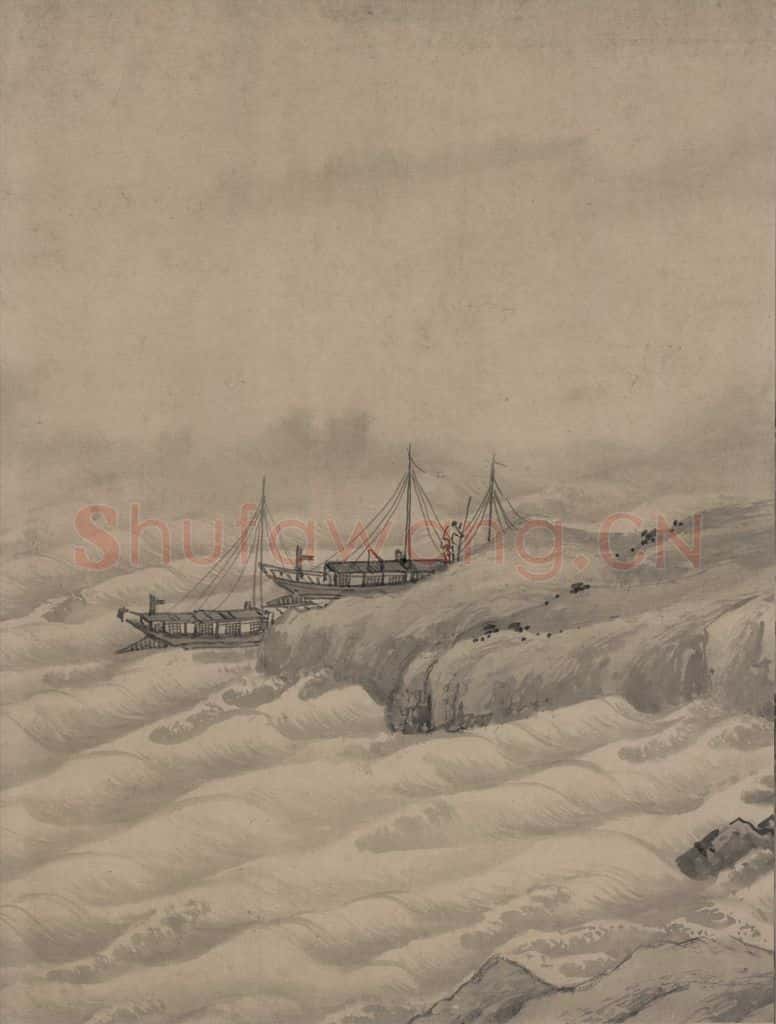 宋代 赵芾《江山万里图》书画作品