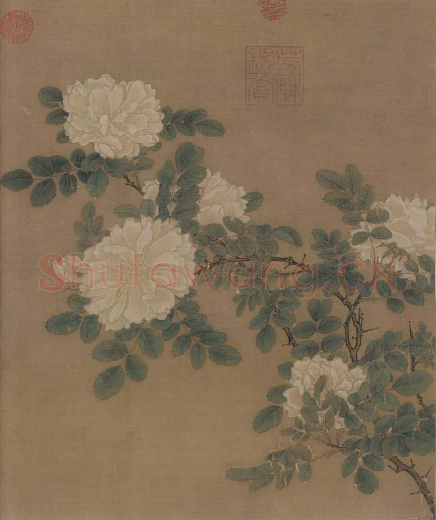 宋代 马远《白蔷薇图》书画作品
