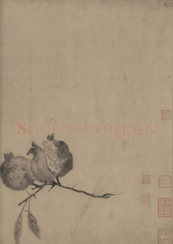 宋代 牧溪《水墨写生图》书画作品