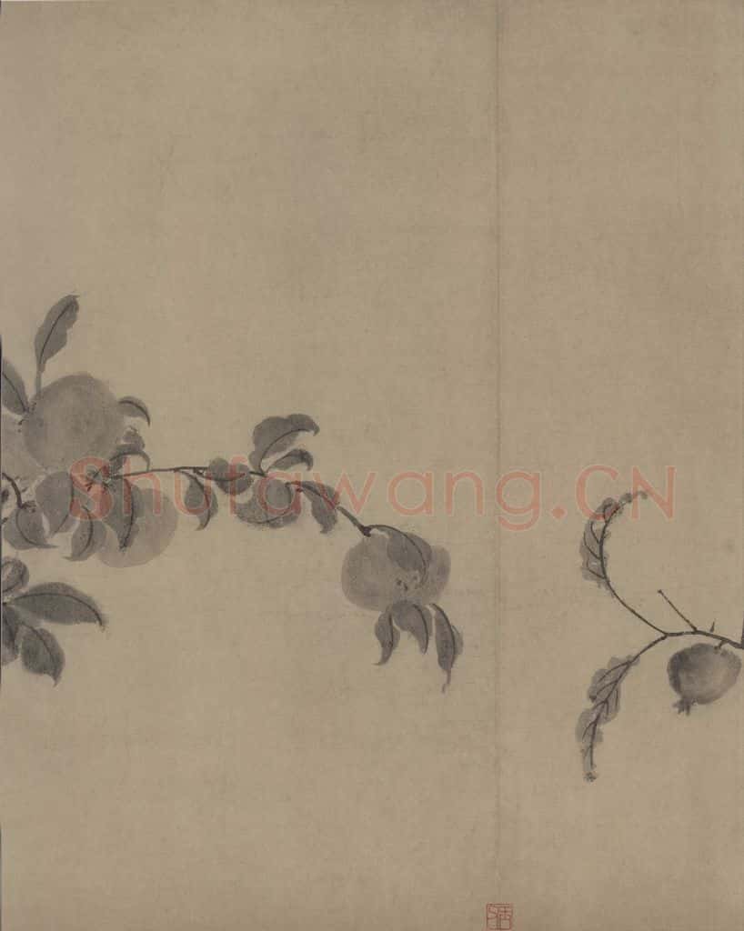 宋代 牧溪《水墨写生图》书画作品