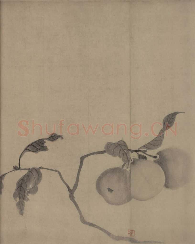 宋代 牧溪《水墨写生图》书画作品