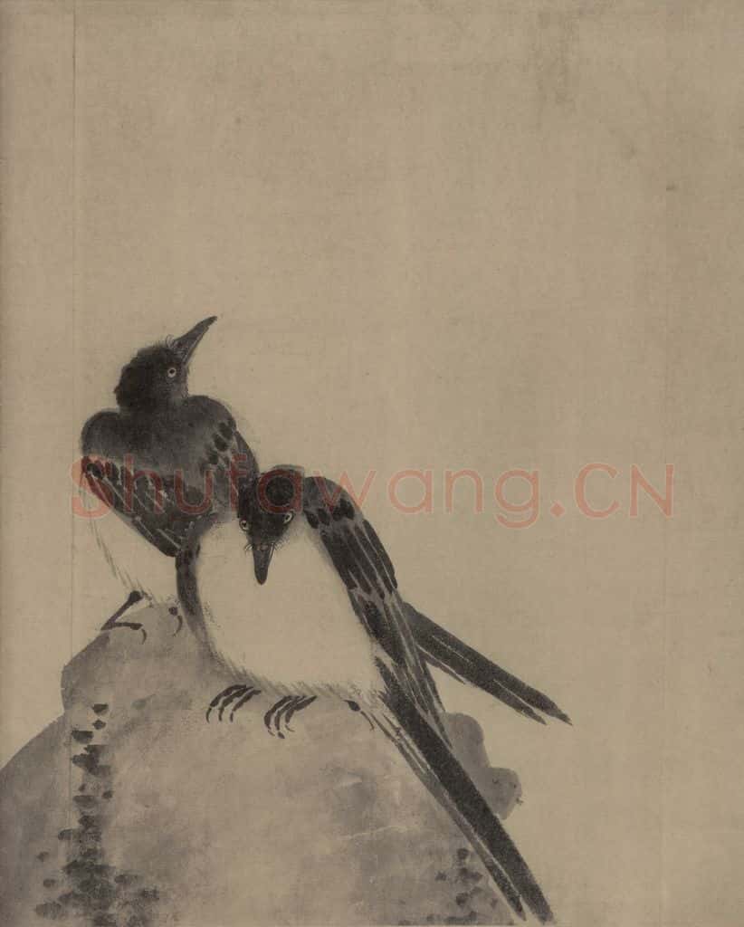宋代 牧溪《水墨写生图》书画作品