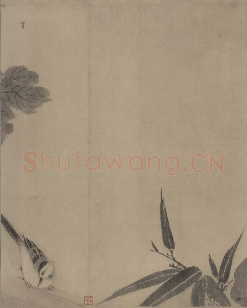 宋代 牧溪《水墨写生图》书画作品