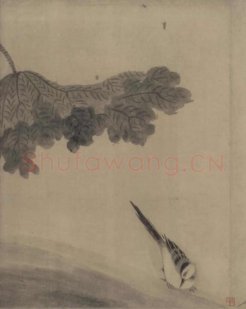 宋代 牧溪《水墨写生图》书画作品