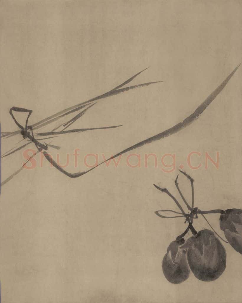 宋代 牧溪《水墨写生图》书画作品