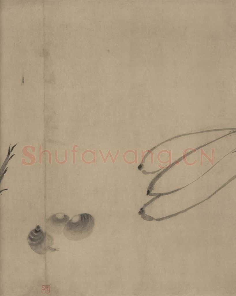 宋代 牧溪《水墨写生图》书画作品
