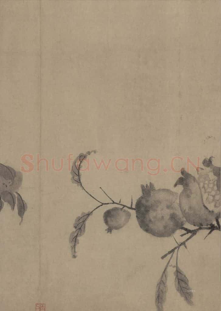 宋代 牧溪《水墨写生图》书画作品