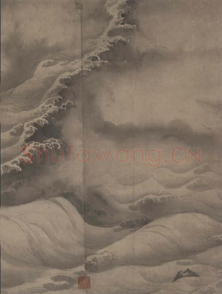 宋代 赵芾《江山万里图》书画作品
