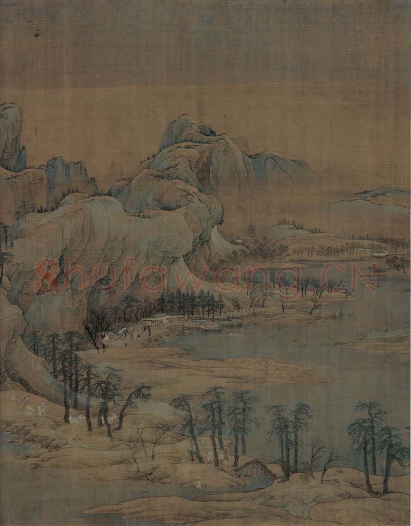 宋代 赵伯驹《江山秋色图》书画作品