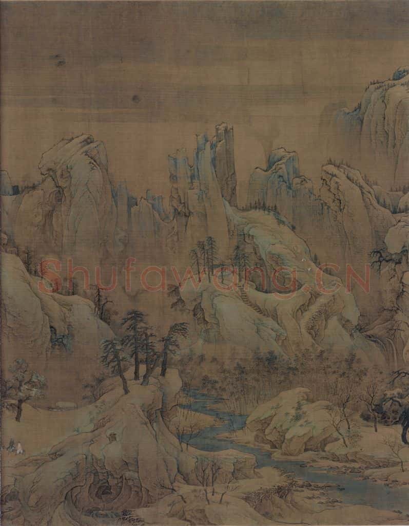 宋代 赵伯驹《江山秋色图》书画作品