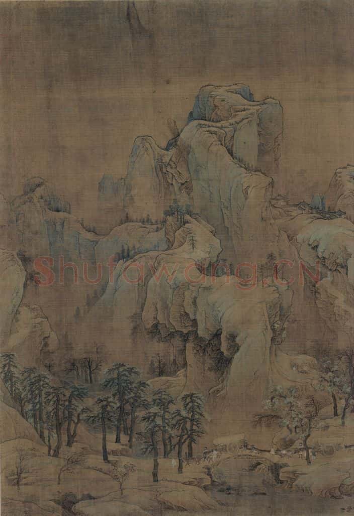 宋代 赵伯驹《江山秋色图》书画作品