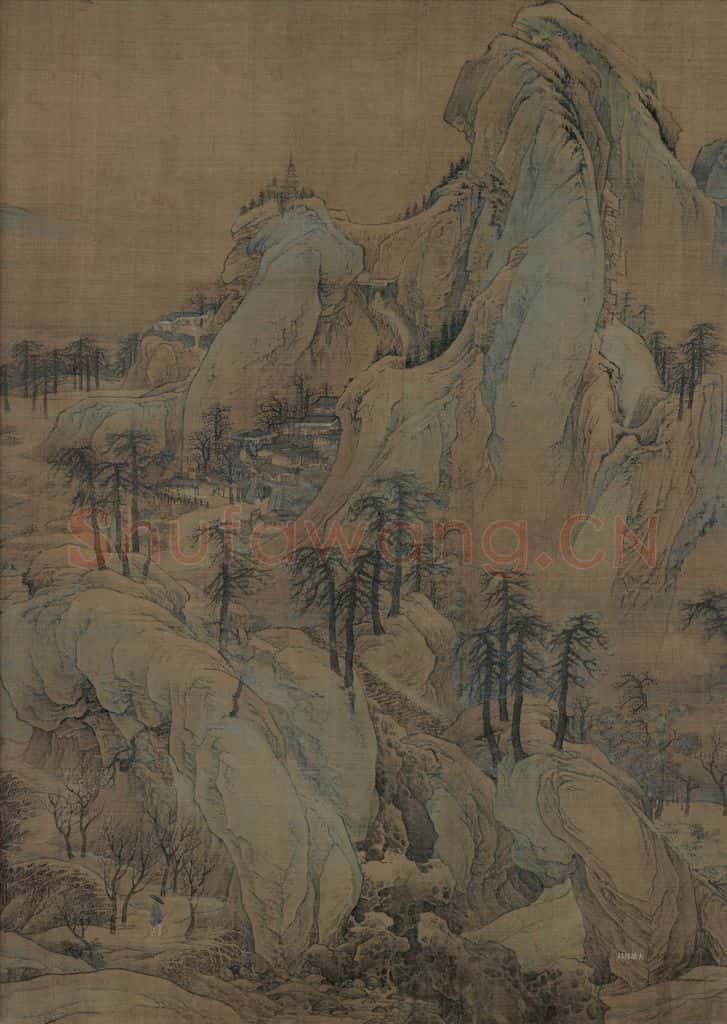 宋代 赵伯驹《江山秋色图》书画作品