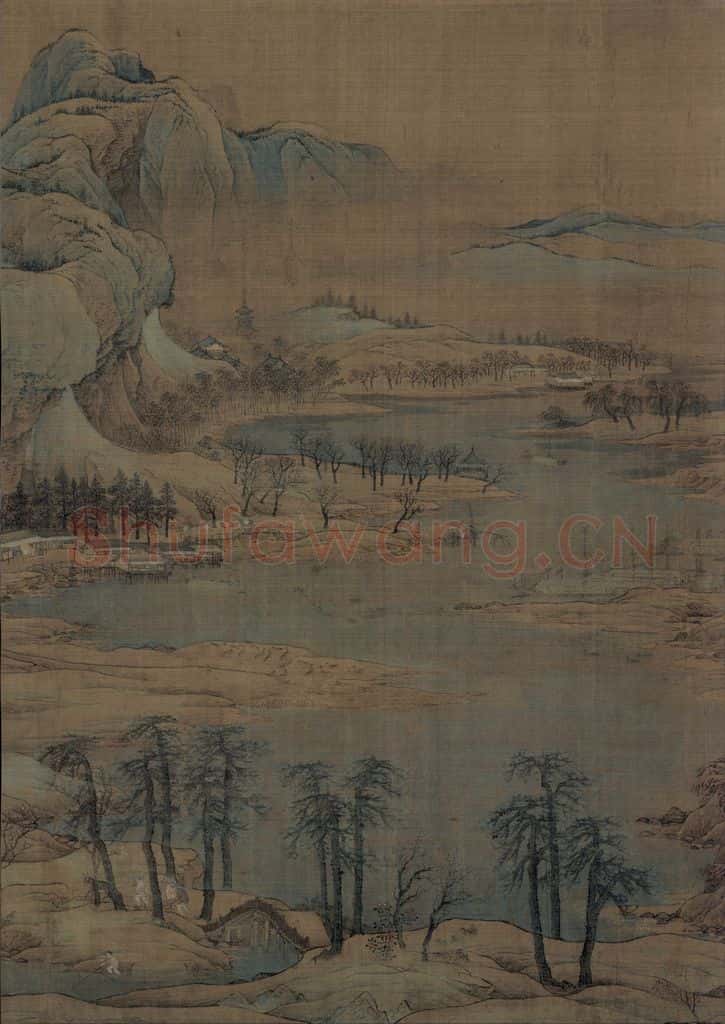 宋代 赵伯驹《江山秋色图》书画作品