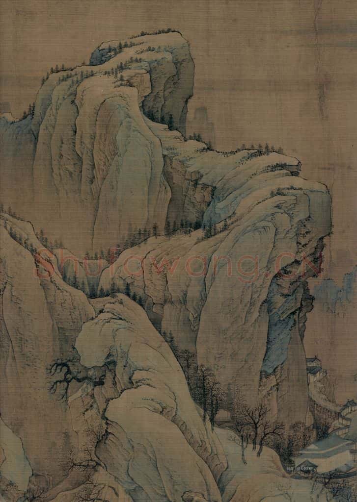 宋代 赵伯驹《江山秋色图》书画作品