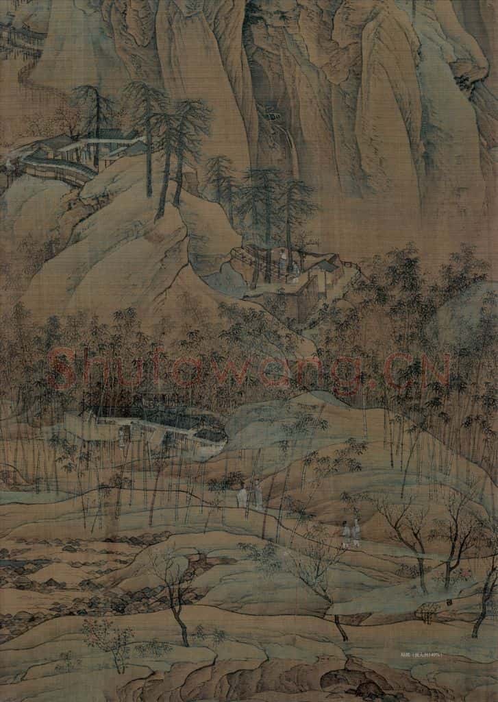 宋代 赵伯驹《江山秋色图》书画作品