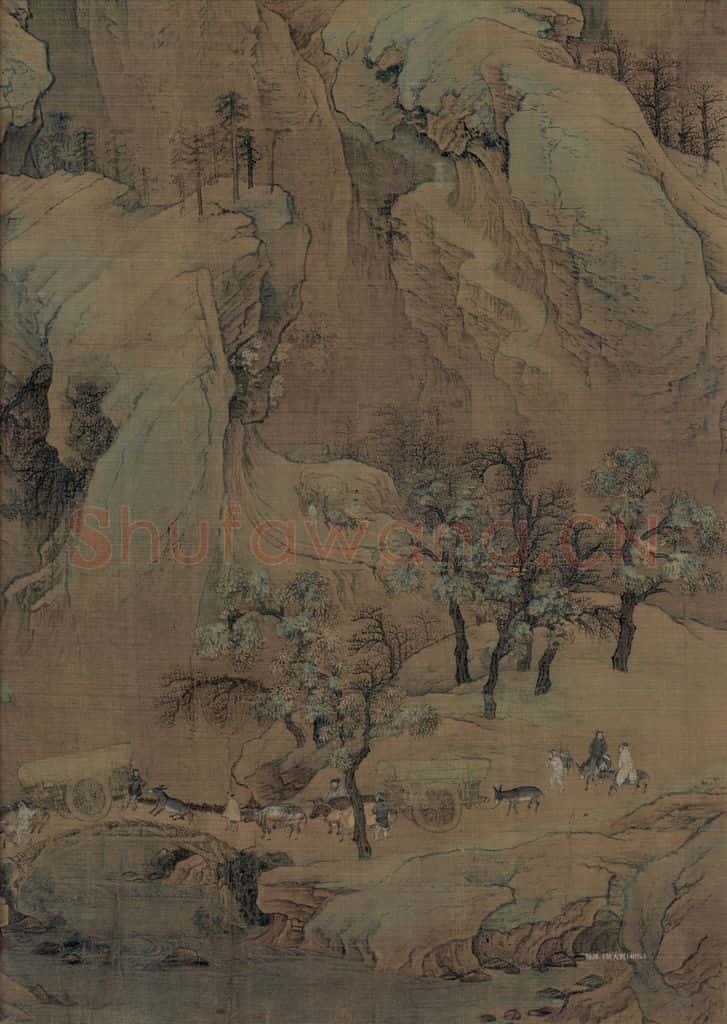 宋代 赵伯驹《江山秋色图》书画作品