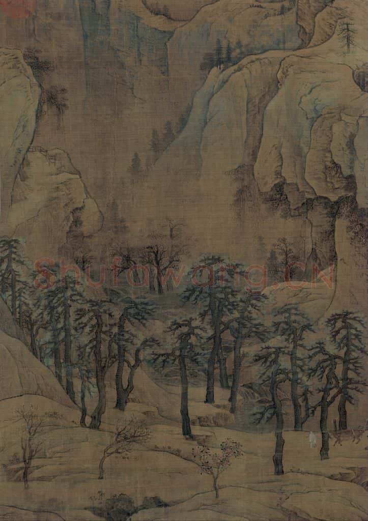 宋代 赵伯驹《江山秋色图》书画作品