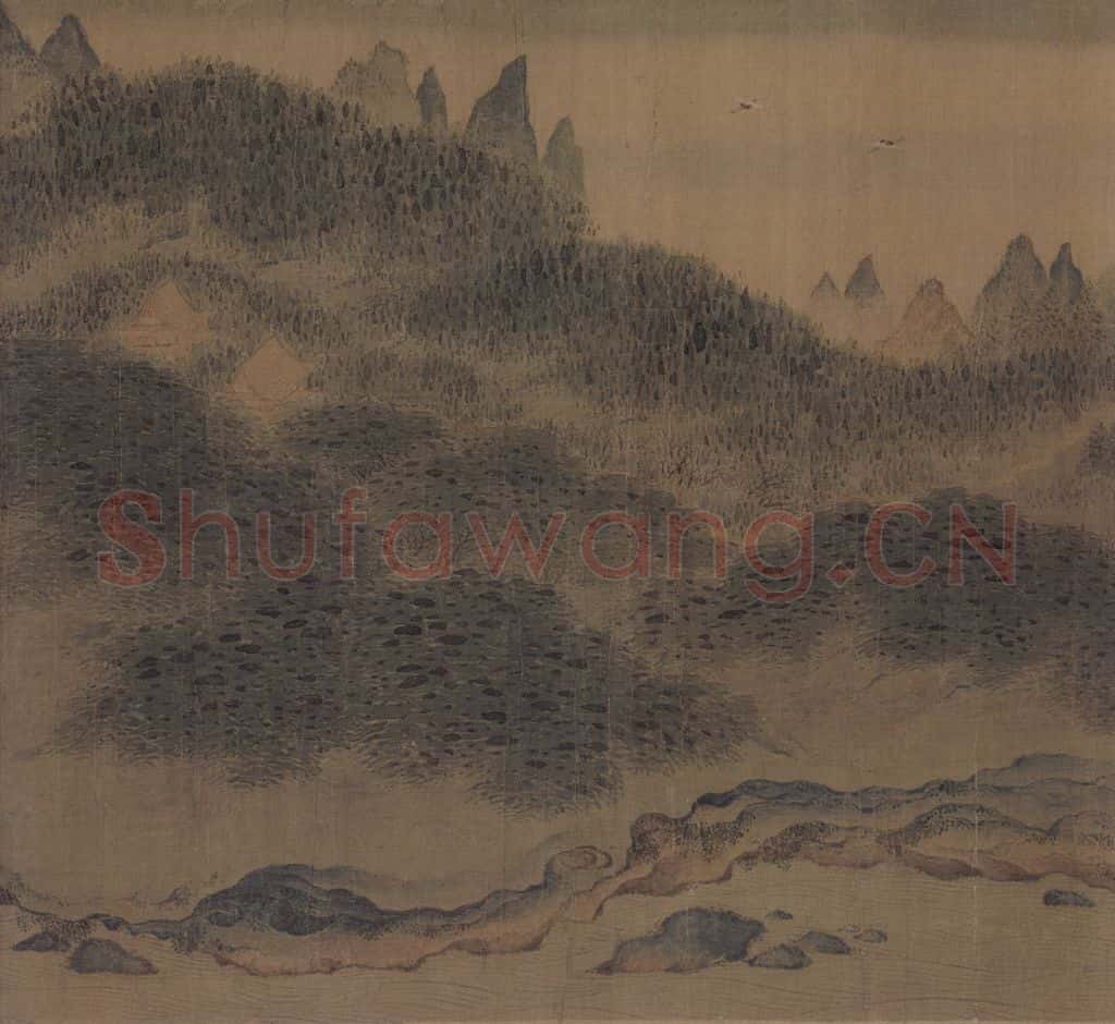 宋代 赵伯骕《万松金阙图》书画作品