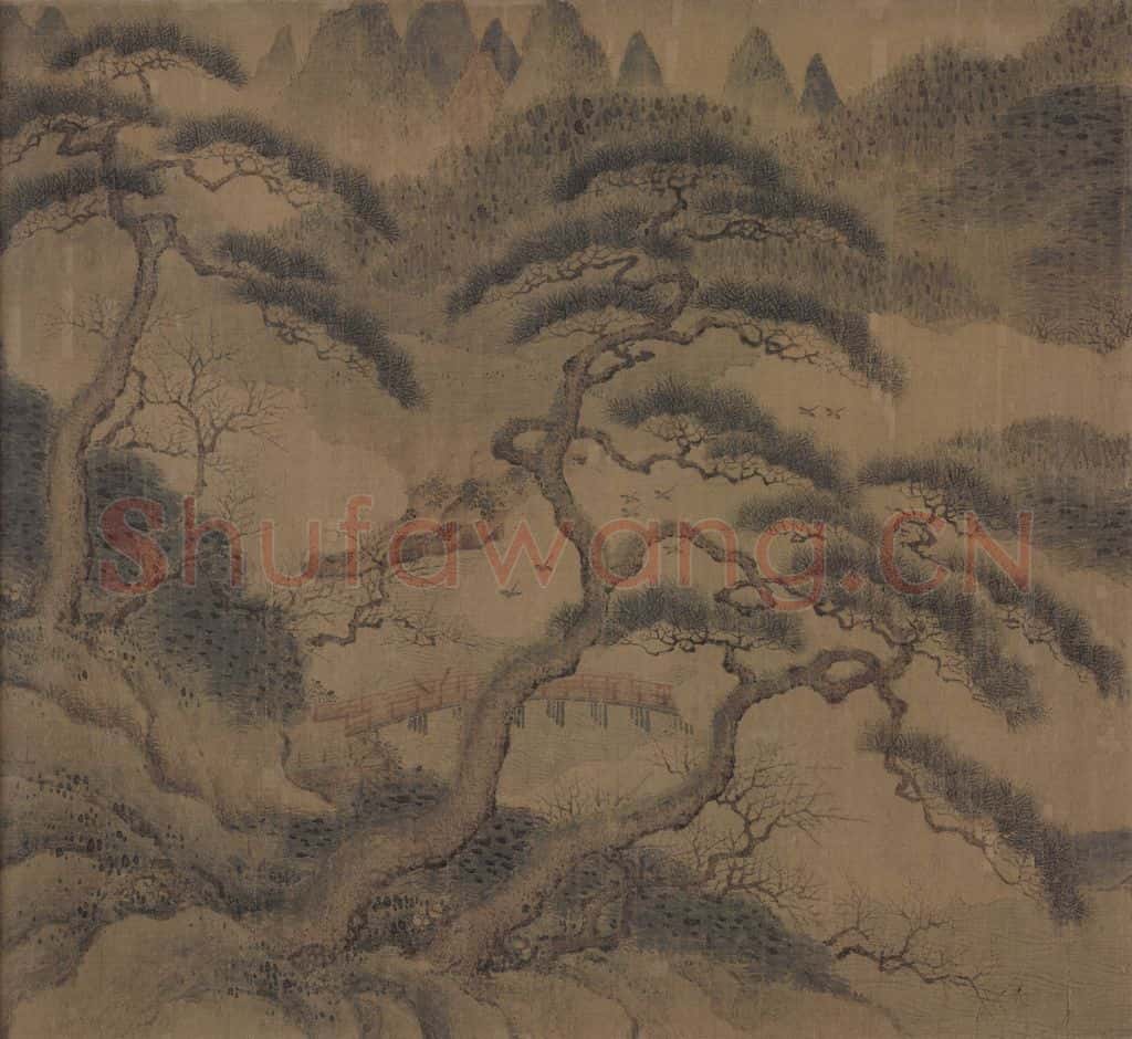 宋代 赵伯骕《万松金阙图》书画作品